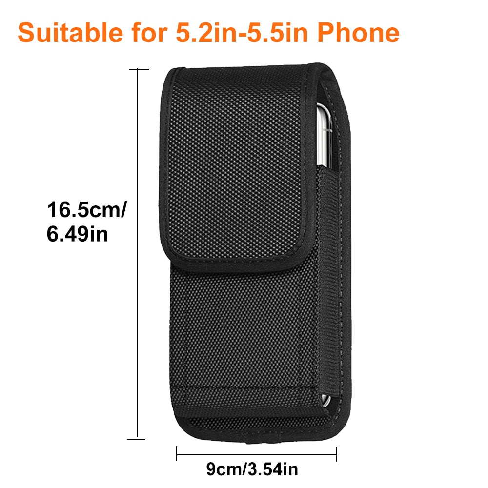Tactical Cell Phone Pouch Holster with Free D Shaped Buckle Protable Wallet Card Waist Pack Outdoor Sports Nylon Carrying Case