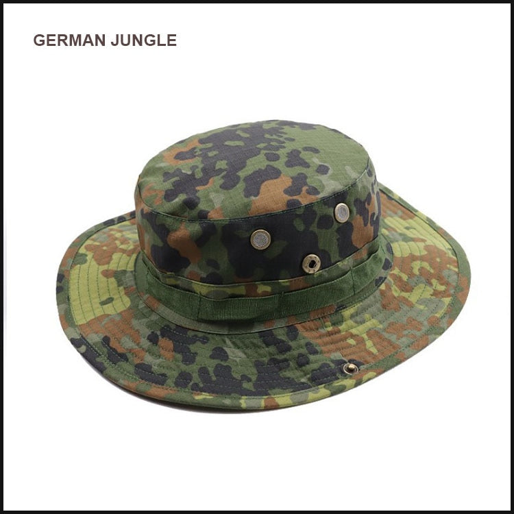 Camouflage Boonie Hat Tactical US Army Bucket Hats Military Multicam Panama Summer Cap Hunting Hiking Outdoor Camo Sun Caps Men