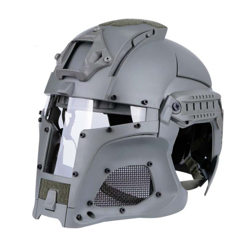 Military Airsoft Full Face Helmet Mask Safety Tactical Combat Helmet Adjustable Army Wargame CS Paintball Shooting Helmet Mask