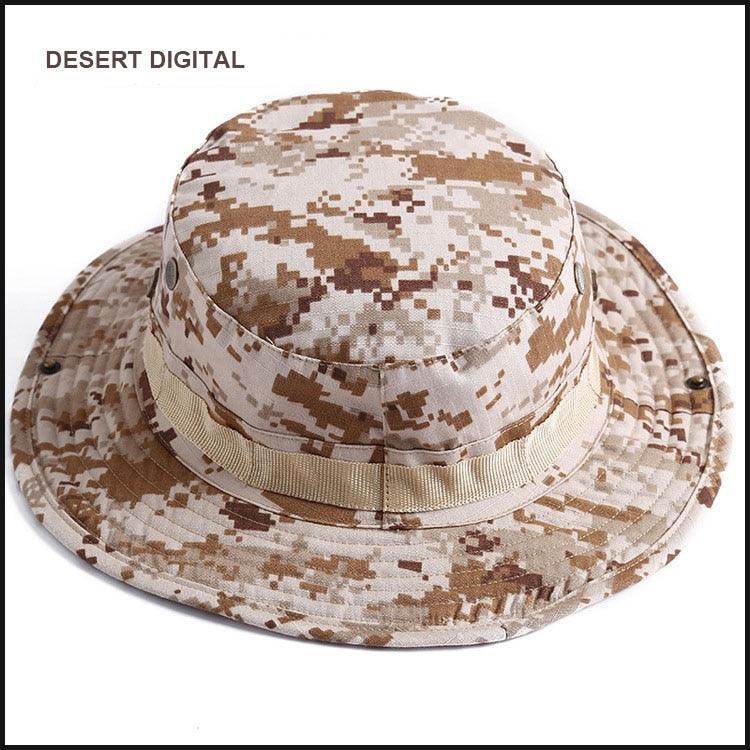 Camouflage Boonie Hat Tactical US Army Bucket Hats Military Multicam Panama Summer Cap Hunting Hiking Outdoor Camo Sun Caps Men