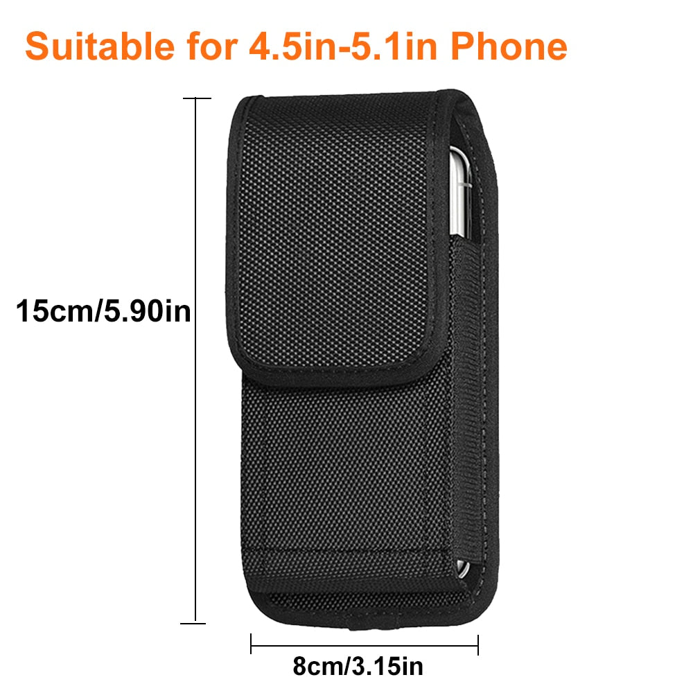 Tactical Cell Phone Pouch Holster with Free D Shaped Buckle Protable Wallet Card Waist Pack Outdoor Sports Nylon Carrying Case
