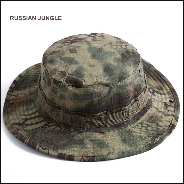Camouflage Boonie Hat Tactical US Army Bucket Hats Military Multicam Panama Summer Cap Hunting Hiking Outdoor Camo Sun Caps Men