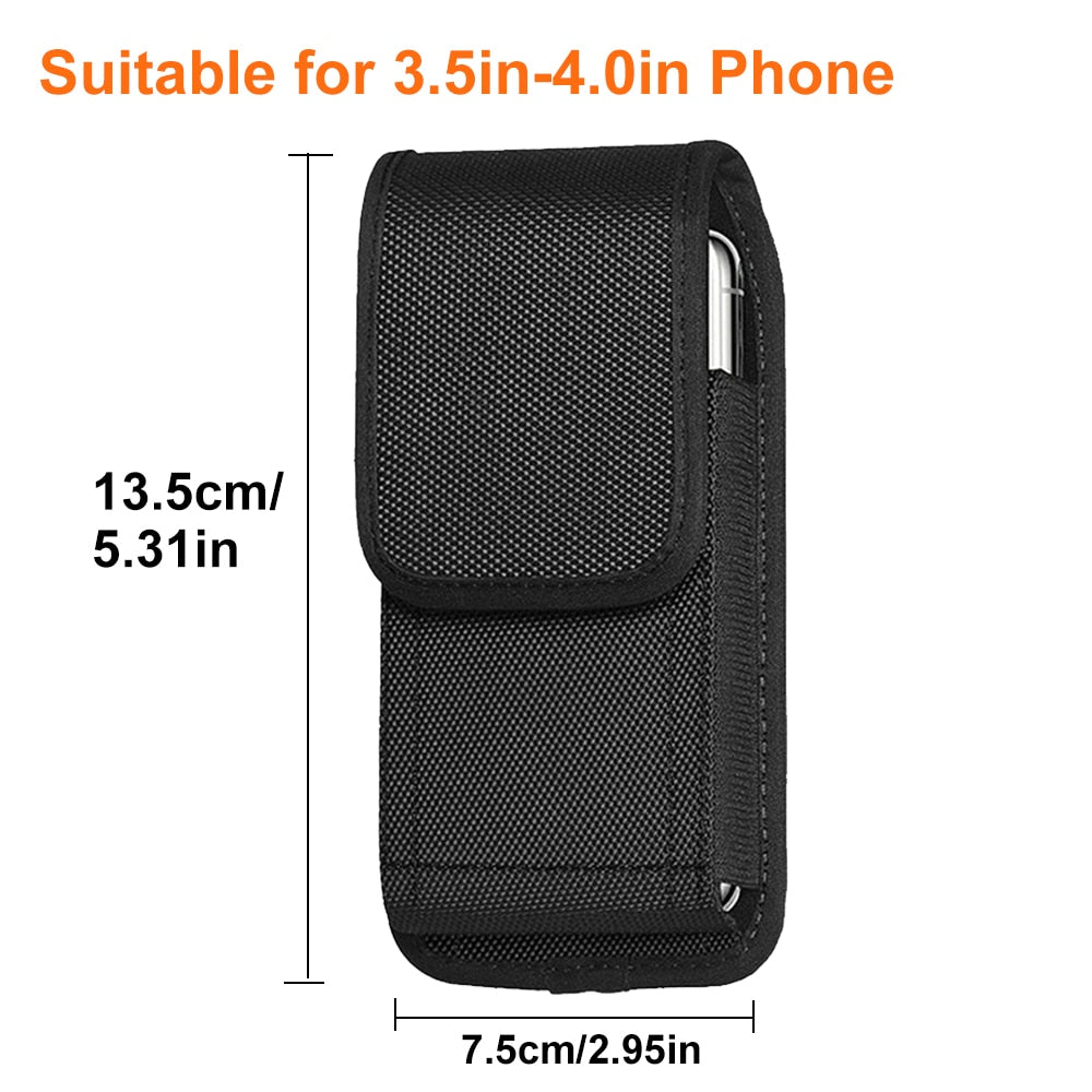 Tactical Cell Phone Pouch Holster with Free D Shaped Buckle Protable Wallet Card Waist Pack Outdoor Sports Nylon Carrying Case