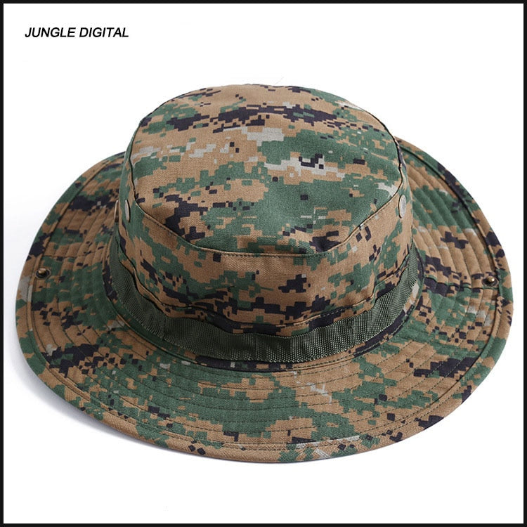 Camouflage Boonie Hat Tactical US Army Bucket Hats Military Multicam Panama Summer Cap Hunting Hiking Outdoor Camo Sun Caps Men