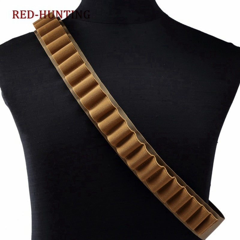 26 Round 55'' 12GA Gun Bandoliers Belt Ammunition Holder Or 8 Round Ammo Carrier Loop Tactical Hunting Gun Cartridge