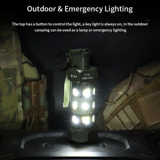 Outdoor Camping Lights Tactical M84 Grenade Dummy Survival Flash LED Simulation Model Role-Playing Props Role-Playing Military Equipment