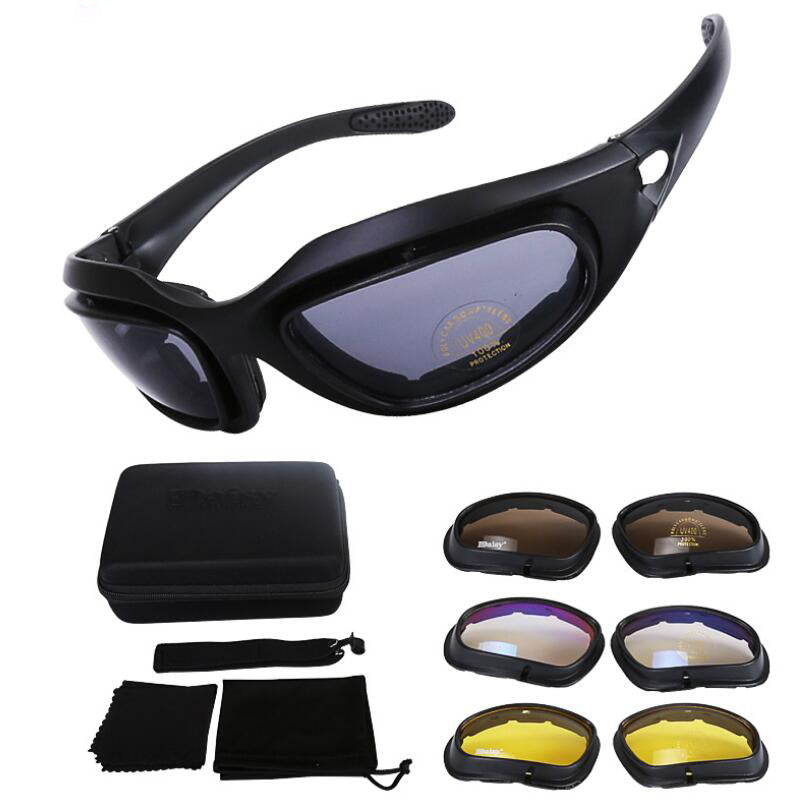 Daisy C6 Polarized Ballstic Army Sunglasses Military Goggles Rx Insert 4 Lens Kit Men Combat War Game Tactical Glasses