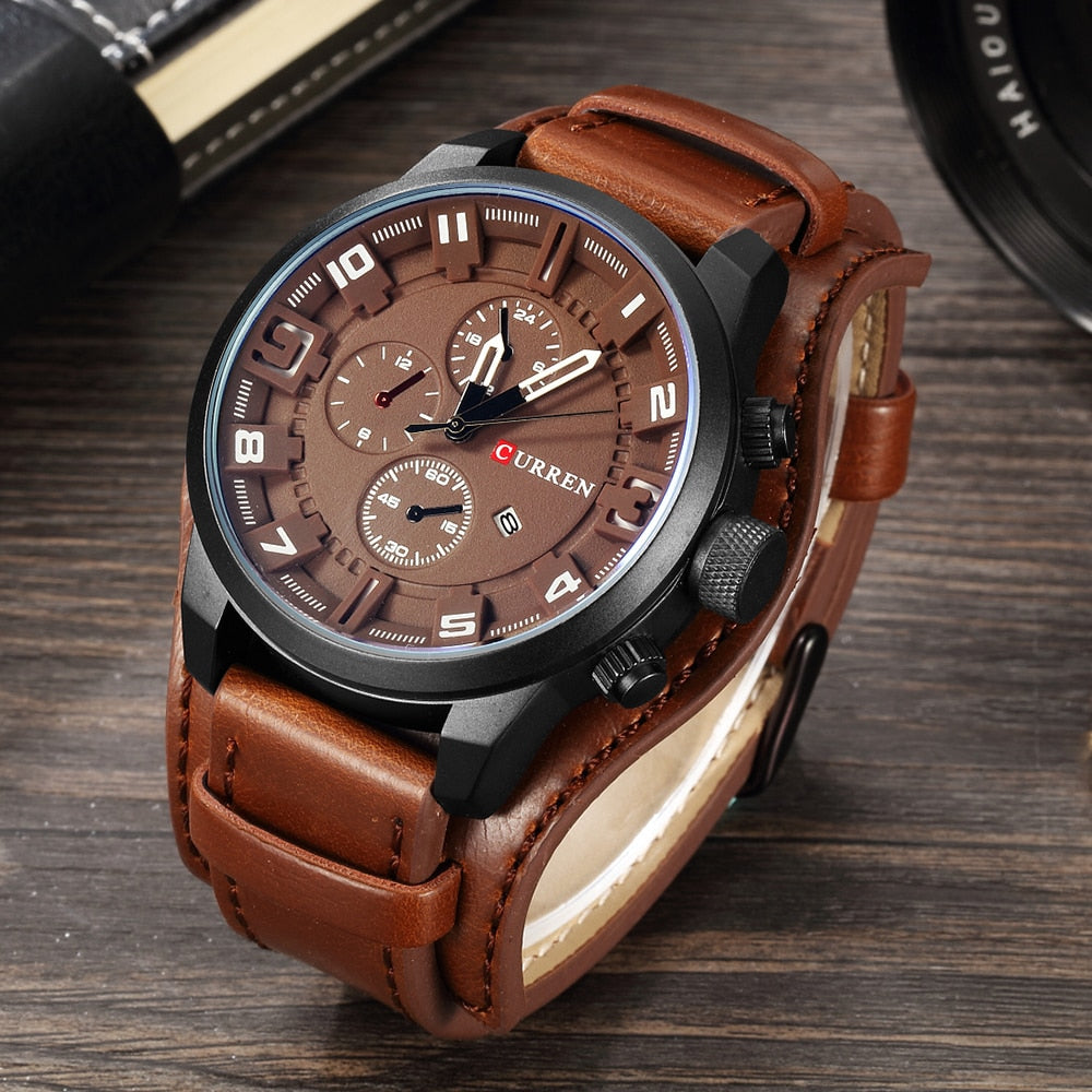 Curren Men Watches Man Clock Brand Luxury Army Military Steampunk Sports Male Quartz-Watch