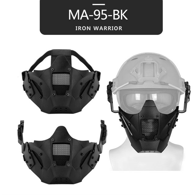 Tactical Airsoft Mask Outdoor Hunting Shooting Training Face Protective Mask Wargame Safety Half Face Mask