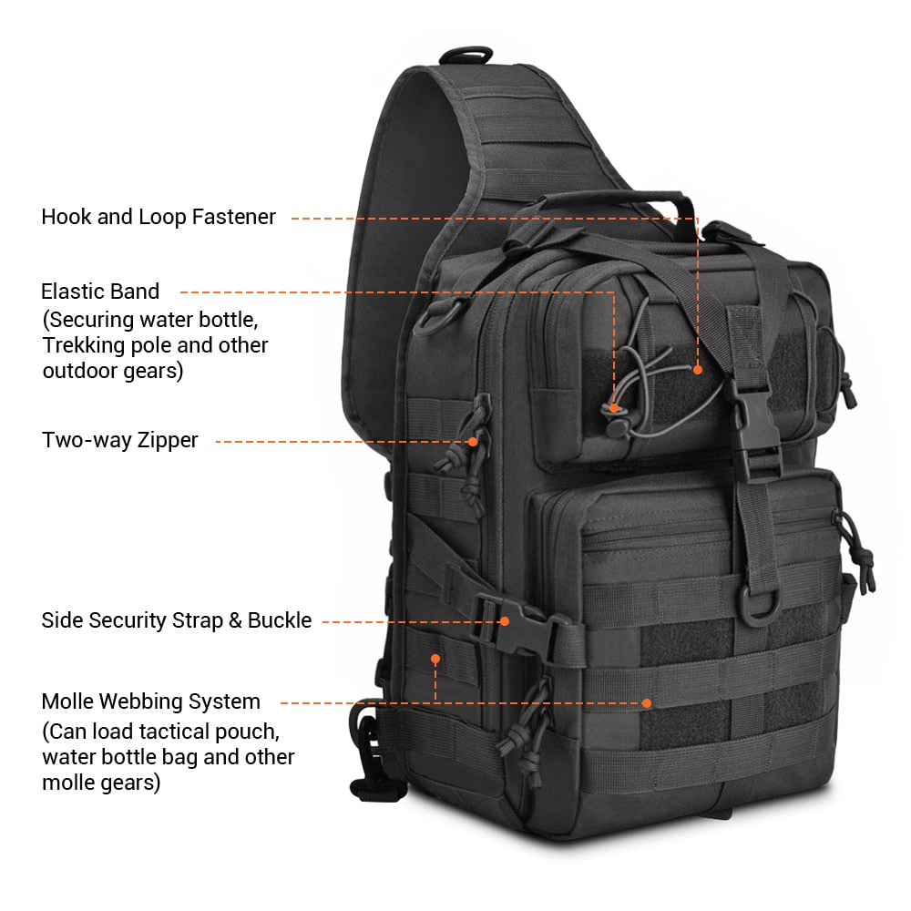 20L Tactical Assault Pack Military Sling Backpack Army Molle Waterproof EDC Bag for Outdoor Hiking Camping Hunting