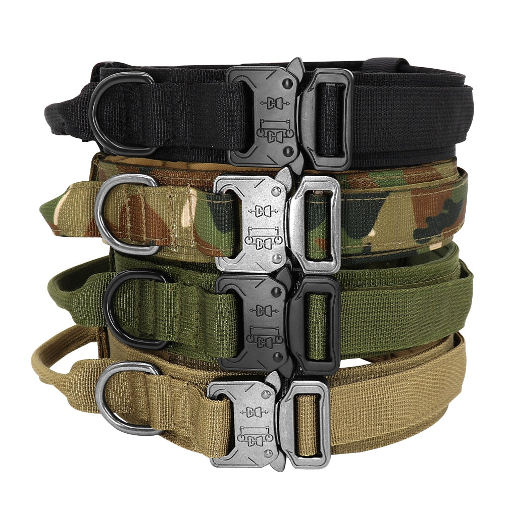 Tactical Dog Collar With Handle Durable Military Nylon Dog Collar Adjustable Training Collar For Large Dogs German Shepherd