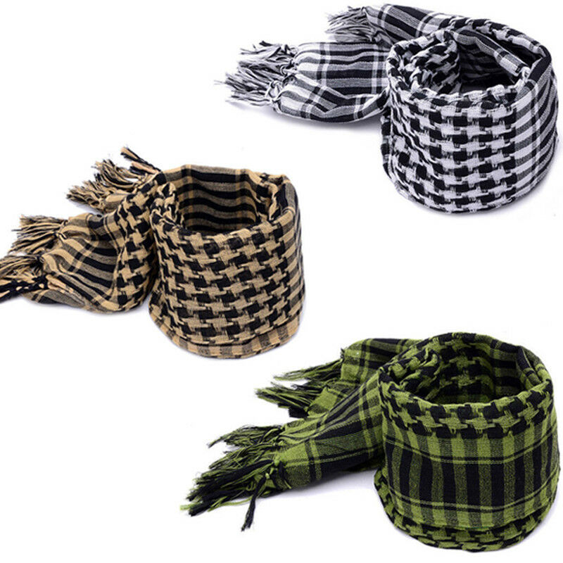 Fashion Mens Lightweight Square Outdoor Shawl Military Arab Tactical Desert Army Shemagh KeffIyeh Arafat Scarf Fashion