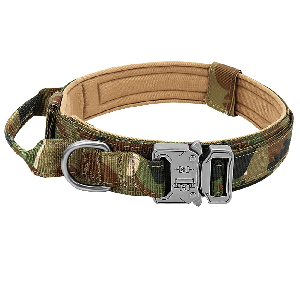 Tactical Dog Collar With Handle Durable Military Nylon Dog Collar Adjustable Training Collar For Large Dogs German Shepherd