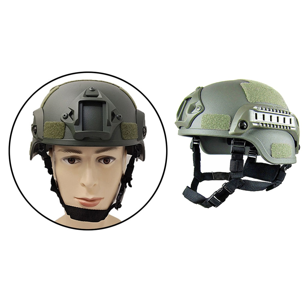 Tactical Adjustable ABS Helmet with Adjustable Strap and Soft Sponge One Size for Military Gaming Hunting Shooting CS