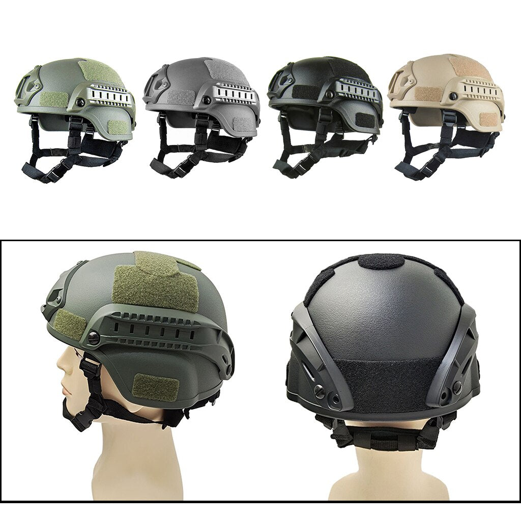 Tactical Adjustable ABS Helmet with Adjustable Strap and Soft Sponge One Size for Military Gaming Hunting Shooting CS