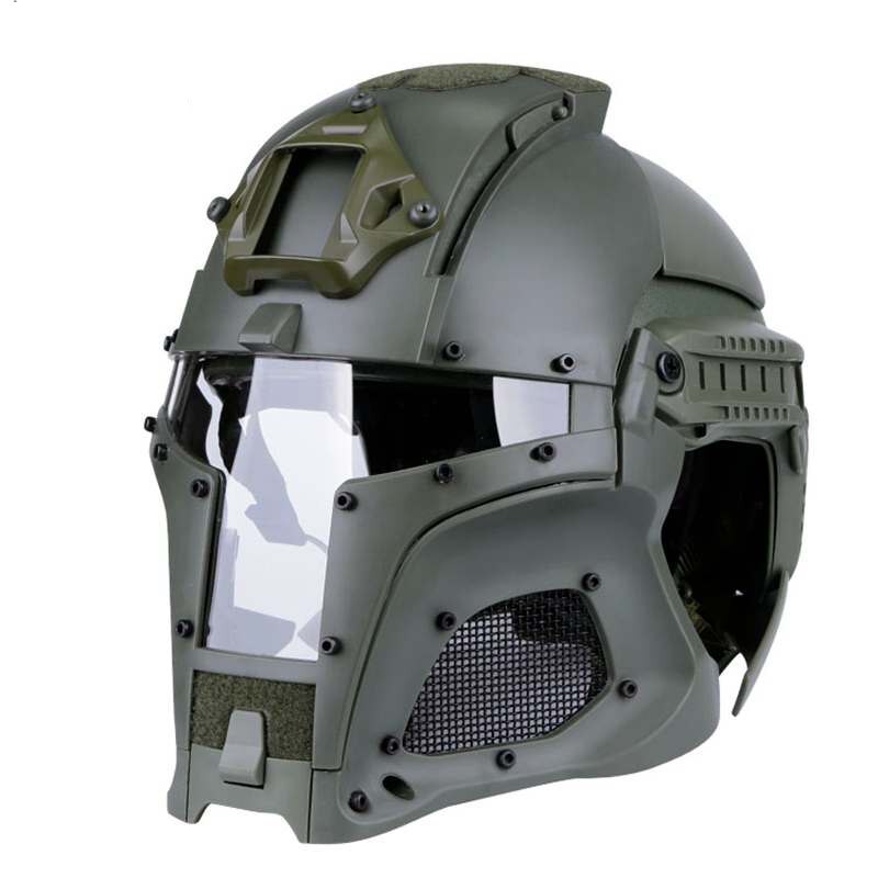 Military Airsoft Full Face Helmet Mask Safety Tactical Combat Helmet Adjustable Army Wargame CS Paintball Shooting Helmet Mask