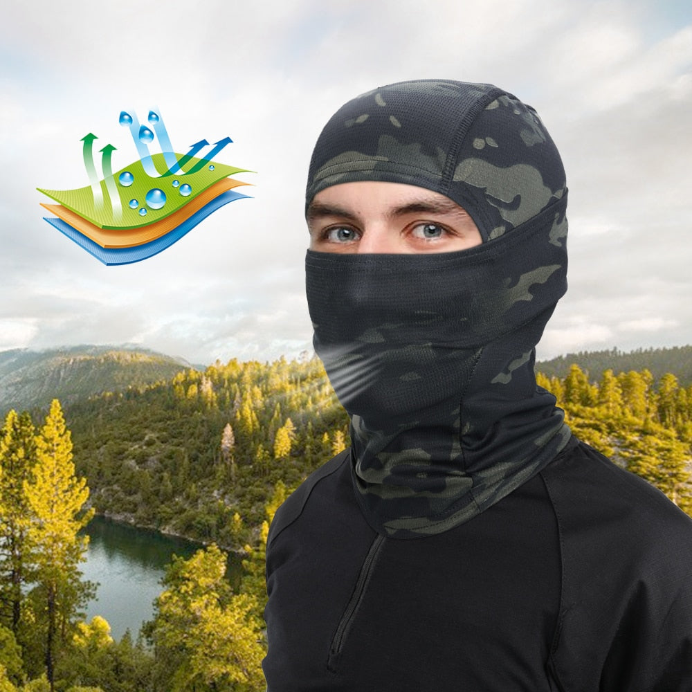 Multicam Camouflage Balaclava Full Face Scarf Mask Hiking Cycling Hunting Army Bike Military Head Cover Tactical Airsoft Cap Men