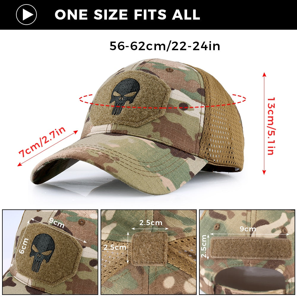 Military Baseball Caps Camouflage Tactical Army Combat Paintball Basketball Football Adjustable Classic Snapback Sun Hats Men