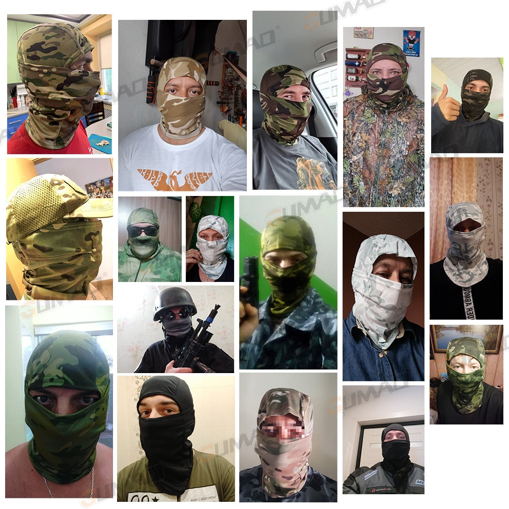 Multicam Camouflage Balaclava Full Face Scarf Mask Hiking Cycling Hunting Army Bike Military Head Cover Tactical Airsoft Cap Men