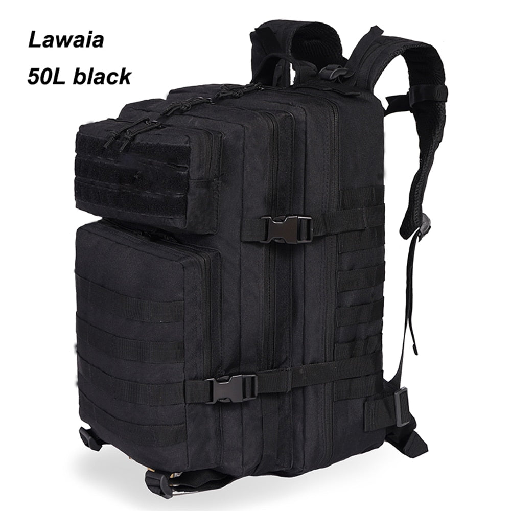 Lawaia Hunting Backpack Outdoor Military Rucksacks Tactical Sports Camping Hiking 50L 1000D Nylon Waterproof Trekking Backpack