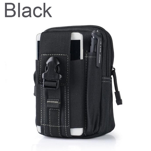 Universal Outdoor Tactical Holster Military Molle Hip Waist Belt Bag Wallet Pouch Purse Phone Case with Zipper for iPhone 7 /LG