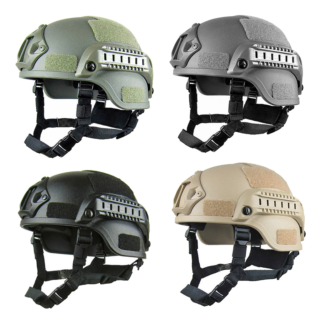 Tactical Adjustable ABS Helmet with Adjustable Strap and Soft Sponge One Size for Military Gaming Hunting Shooting CS