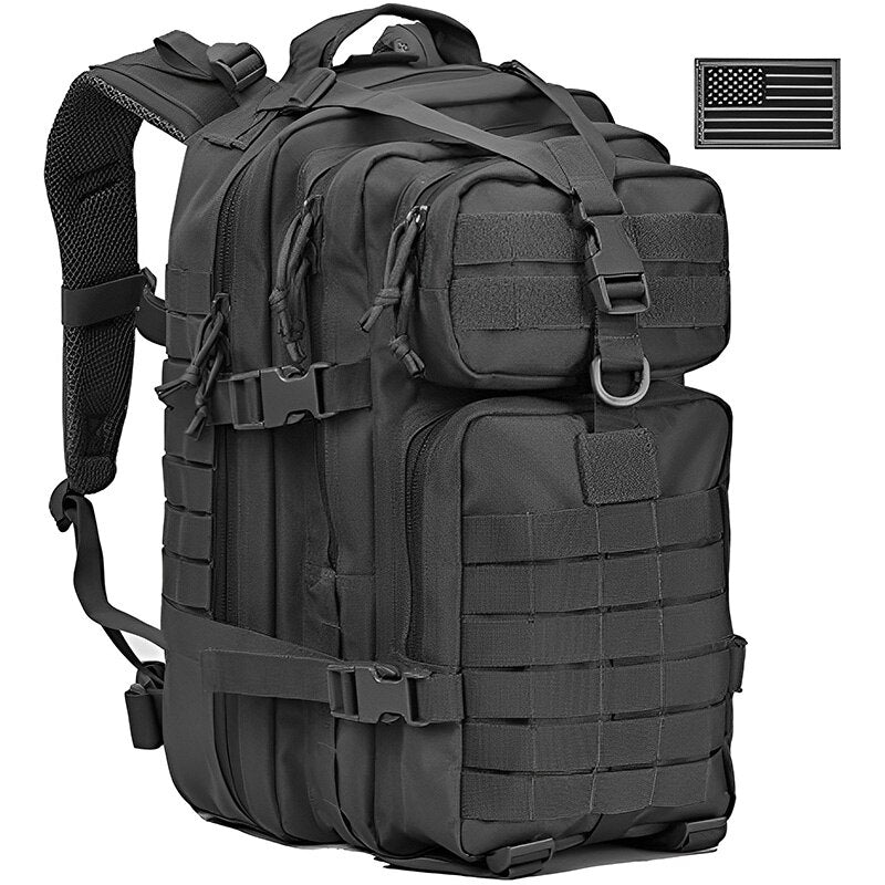 Military Tactical Backpack 3 Day Assault Pack Army Molle Bag 38/45L Large Outdoor Waterproof Hiking Camping Travel 600D Rucksack